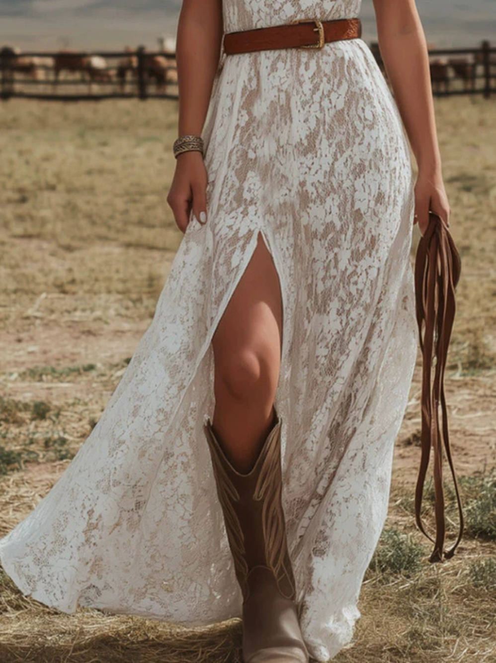 One Shoulder Asymmetric Neckline Sleeveless Floral Lace Maxi Dress with Slit